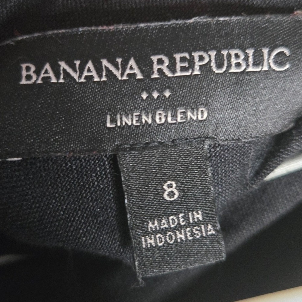 Banana Republic Linen Blend Strapless Tube Maxi Dress Black Size 8 - Picture 4 of 6